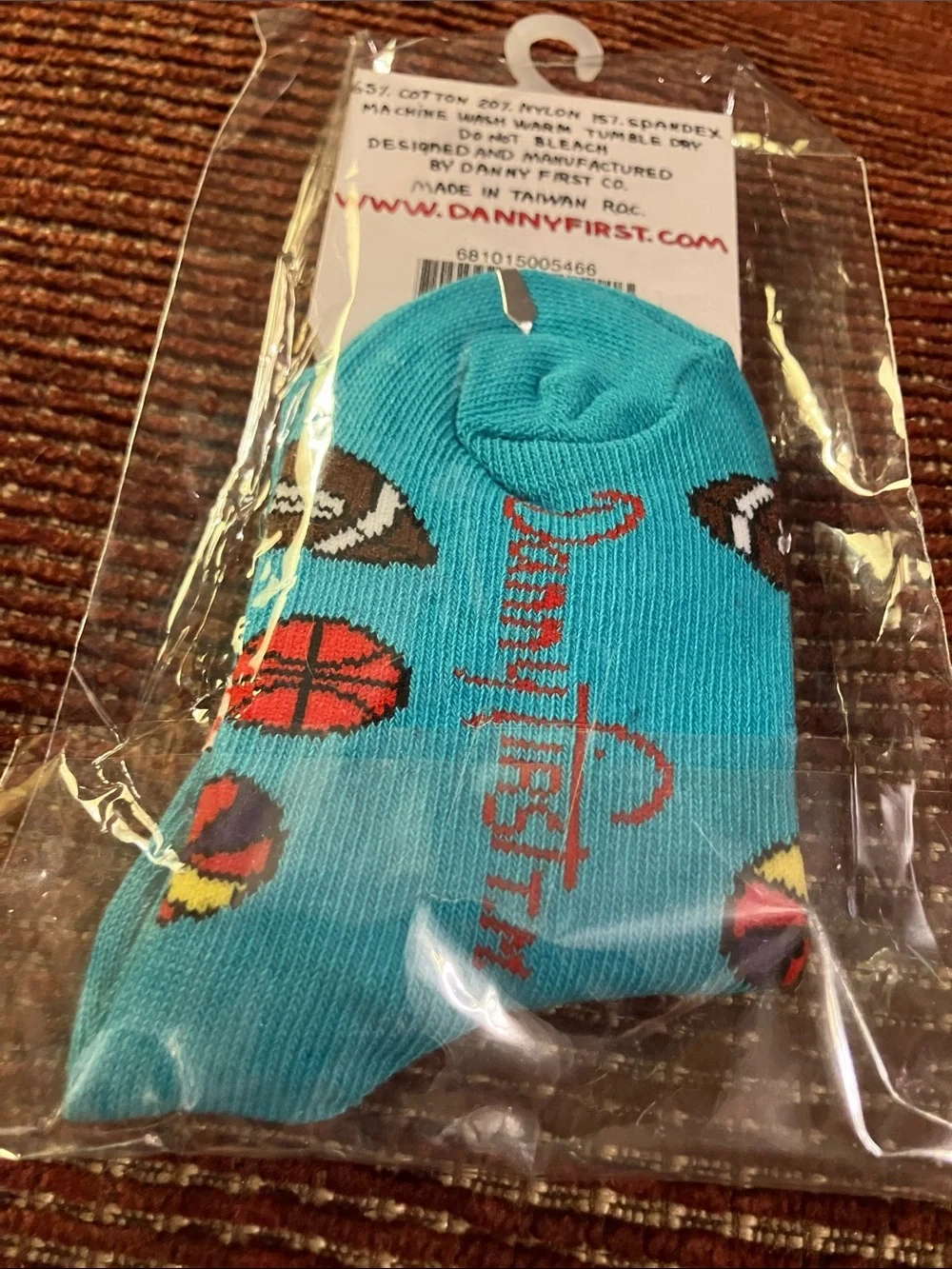Kids Bright Blue Cartoon Character Crew Socks with Playful Print